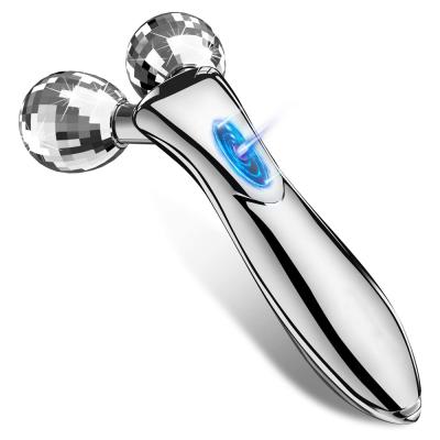 China Hot Selling Luxury Cold Facial Roller 3D Microcurrent Ball Massager Face Lift Facial Roller for sale