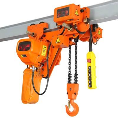 China 220v - 440v 1 Ton Electric Crane Chain Hoist with Electric Trolley 0.5t-50t for sale