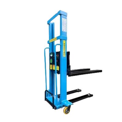 China Hotels Semi Electric Lift Truck 500kg Self Loading Stacker Forklift With 1600mm Or 1300mm Lifting Height For Van Truck for sale