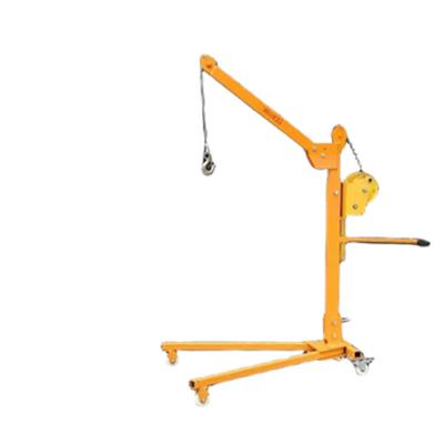 China Hotels 200Kg 300Kg 500Kg Foldable Lift Mini Portable Hand Winch Crane Mobile Hand Crane for sale