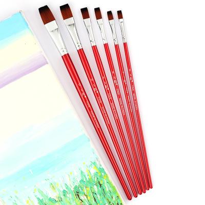 China Hot Sale Painting Art Supplies Paintbrush 3 Colors Handle Artist Brushes for Acrylic Painting for sale