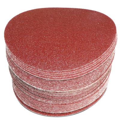 China Durable Self Adhesive Sandpaper 5Inch Discs Red Aluminum Oxide Sand Paper For Polishing And Sanding for sale