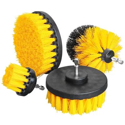 China 4 Pcs Outdoor Drill Brush Electric Drill Cleaning Nylon Cleaning Brush Set Scrub Brush for sale