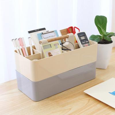 China Storage Box Multi-Grid Plastic Stackable Organizer Handle Design Multifunctional Item Storage Container for sale