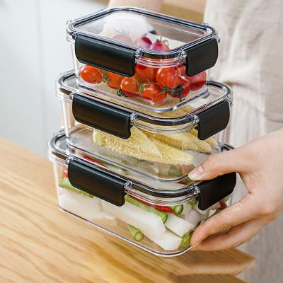 China Sustainable Plastic Storage Box Plastic Kitchen Fridge Containers Food Organizing Fresh-Keeping Storage Boxes for sale