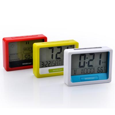 China Cheap Multi Colored Funny Kids Room Big Screen LUMINOVA Function Digital Desk Alarm Clock for sale