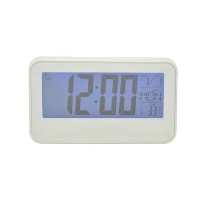 China Cheapest Calendars White Temperature Basic Desktop Display Electronic Clock With Large LCD Screen For Kids for sale