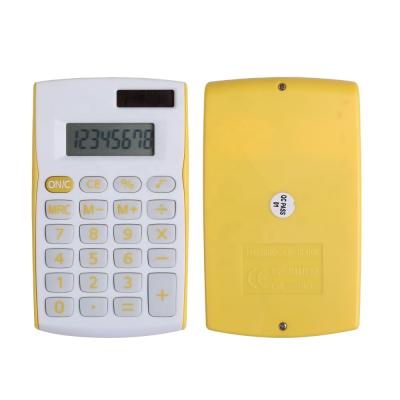 China Cheap General Purpose Calculator White Basic 8 Digits Dual Power Basic Cute Small Handheld Pocket Funny Calculator for sale