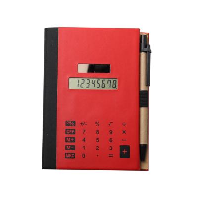 China Cute hardcover book promotion office diary notebook notebook with 8 digit solar calculator and sticky notes for sale