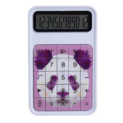 China Cute Calculadora Electrica 12 Digit Calculator Fashionable Desktop Calculadora Electrica with Panda Image for sale