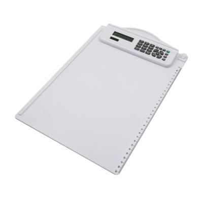 China Calculator Factory A4 Size Business Gift General Purpose Calculator With 30 Cm Length Ruler Clipboard 8 Digit Calculator for sale