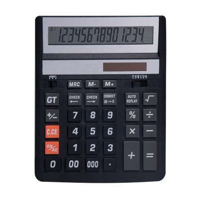 China 14 Digits Root Calculator Square Desktop Customized Logo Solar Battery Large Display Calculator Working Big Calculator for sale