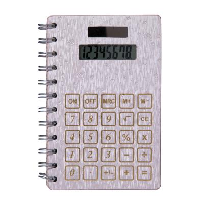 China Calculator With Memo Pad Business A6 Size Spiral Notebook Cheap 8 Digits Show Student Calculator With Memo Electronic Sunscreen for sale