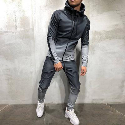 China Breathable Streetwear Winter 2 Piece Sweat Suits Shadow Hoodie Mens Joggers Sets; two piece pants set mens zippers hoodie and joggers for sale