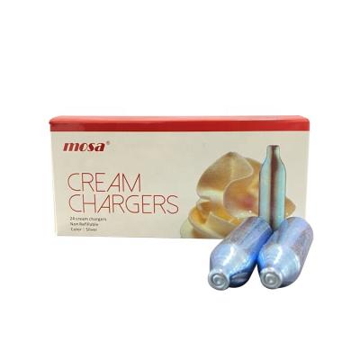 China Best Quality Viable Wholesale Selling 8g Custom Branded Whipped Cream Chargers Mosa Cream Chargers for sale