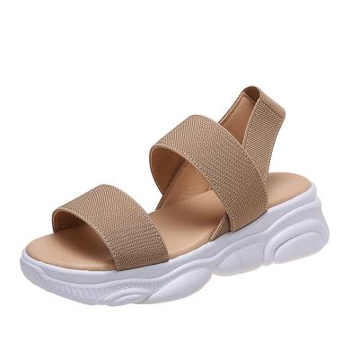 China 2022 summer thick bottom women's sandals fashion trend elastic band sports and leisure sandals for sale