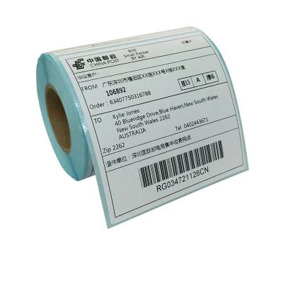 China 80x50mm waterproof cheap adhesive label paper thermal sticker thermal printer paper factory shipping price label paper for sale