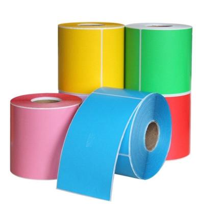 China Hot sale custom heat sensitive color self-adhesive direct thermal sticker label factory price round label roll thermal sticker label paper for sale