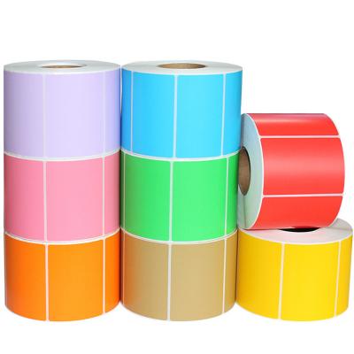 China Factory Price Heat Sensitive Colored Heat Sensitive Label Paper Self Adhesive Printing Round Stickers Printing Shipping Label for sale