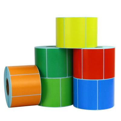 China Good quality and low price heat sensitive label sticker roll 50x25mm transfer sticker label for sale