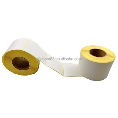 China 80*80 shipping label printer label sticker roll thermal sensitive paper custom label roll heat sensitive for sale