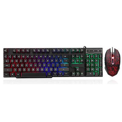 China Latest Optical Colorful Back Light Gaming Keyboard with Best LED Gaming Keyboard and Mouse Cable Combo for sale