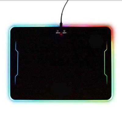 China Wholesale PC PASSIONATE Black Color Business Gift RGB Light Game Mousepad With USB Data Wire Support OEM for sale