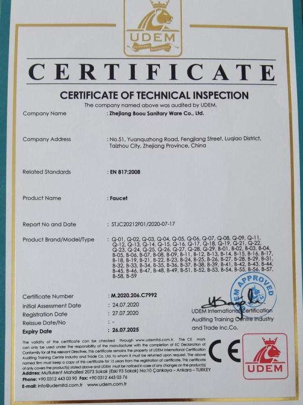 CE - Zhejiang Boou Sanitary Ware Co., Ltd.