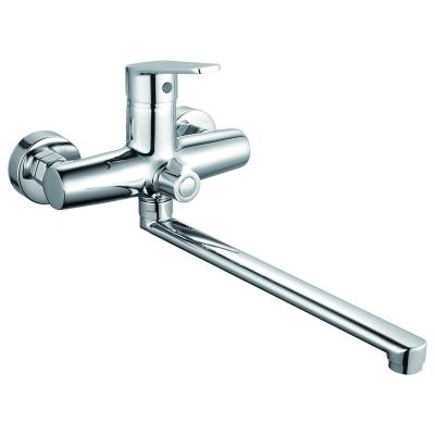 China Boou Boou Modern Design 3 Way Long Single Handle Wall Mounted Brass Bathroom Spout Tub Bath Mixer Tap (OB8256-18F) for sale