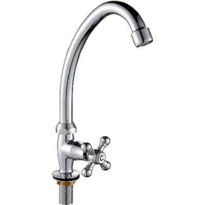 China Sense Faucets (OZ5309-9) Boou Kitchen Mixer Deck Mounted Cheap Single Sink Faucet Zinc Handle Cold Hot Water Mixer for sale