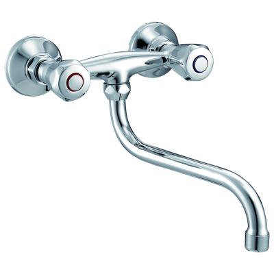 China (OB5328-5/6/7) Boou Traditional High Quality Classic Wall Mounted Brass Kitchen Sink Mixer Tap With Long Spout for sale