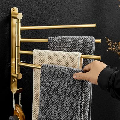 China European Pure Brass Free Rotating Light Toilet Double Pole Toilet Lever Lever Holder Towel Rack Towel Rack Luxury Wind for sale