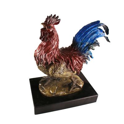 China China 12 Pure Brass Zodiac Animals Rooster Statue Figurine Ornament Rooster Chicken Animal Statues for sale