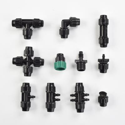 China Plastic Lock Reducing Diameter 4-Way Elbow Socket Micro-Jet Reducing Straight Three-Way Drip Irrigation for sale