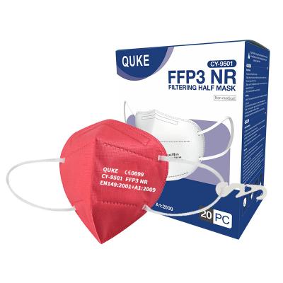 China Non-woven fabric& Professional CE FFP3 Fabric Face Mask Disposable Earloop Respirator Folding Melt-Blown Face Masks for sale