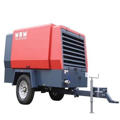 China Low Fuel Consumption Lubricated Diesel Screw Air Compressor 13bar 110kw 400cfm Mobile Screw Air Compressor for sale