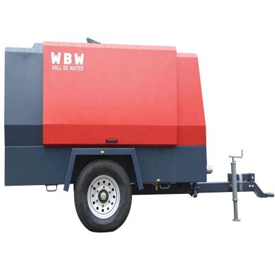 China High quality lubricated portable diesel screw air compressor 10bar 330cfm 90kw diesel air compressor for sale