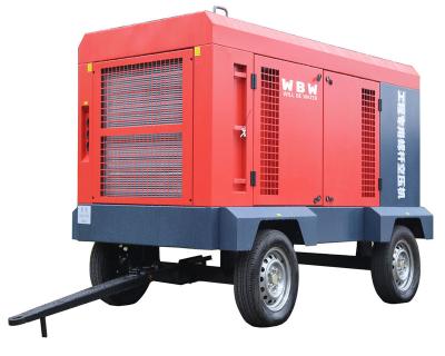 China Middle East style 18bar 800cfm oil-lubricated mobile screw air compressor high pressure diesel air compressor for sale