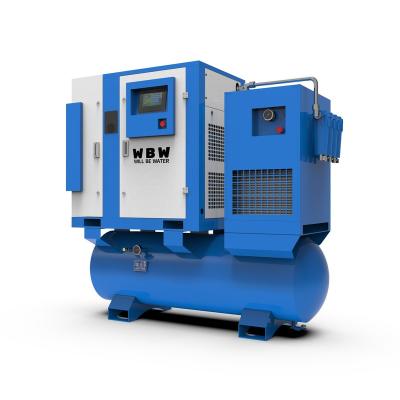 China High Quality OIL-LESS All Ine One Rotary Screw Air Compressor Mounted With Tank 22kw Air All In One Screw Air Compressor for sale