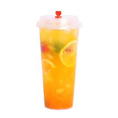 China Disposable Fine Quality Printed Clear Transparent PP Disposable Plastic Cup With Lid for sale