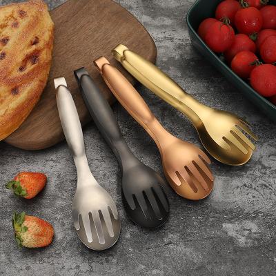 China Hotel OEM CLASSIC Metal Tongs 8 Inch Silver Bread Clip 304 Stainless Steel Food Clip for sale