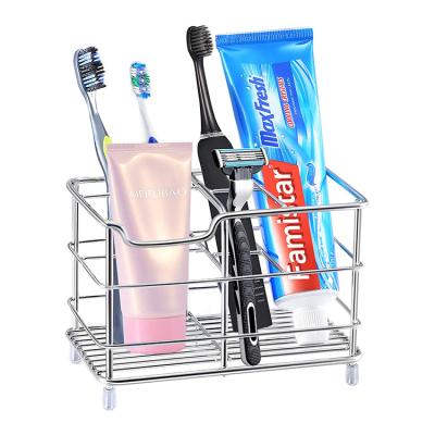 China Small Multi-Function Bathroom Toothbrush Holder Storage Toothbrush Holder Stainless Steel Shaver Viable Holder for sale