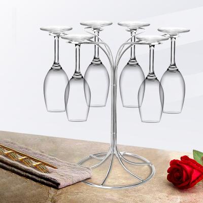 China The other rotating wine glass rack adopts stainless steel metal goblet drying rack for sale