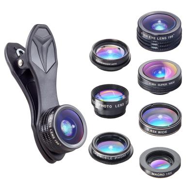 China Make Image Interesting Apexel Universal Clip Lens 7 in 1 Cell Phone Camera Lens Kit for 98% Smart Phone for sale