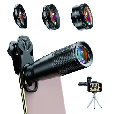 China 22x telephoto lens with new universal optical phone zoom 22X telescope lens clip on external camera lens for smartphone for sale