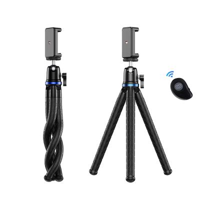 China APEXEL Mini Flexible Digital Camera Octopus Blue Camera Tripod Cell Phone Tripod with Remote Control Mobile Phone for sale