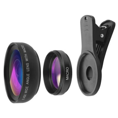 China Portable Wholesale Apexel Macro Camera Lens 12.5x Lens 0.45x Moving Wide Angle Lens With Universal Clip for sale