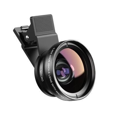 China 12.5X Macro Aluminum Glass Professional Moving Wide Angle Lens 2+0.45x Camera Lens Optics in 1 Lens Kit for sale