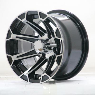 China Aluminum alloy 12 14 inch golf cart rims black 101.6 ET -15 rines 12x7 14x7 4 inch holes car alloy wheels for sale