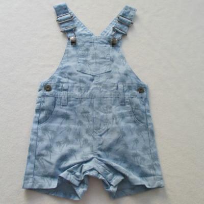 China Baumwolle gesponnenes Jeansstoff-Baby-Kleid keucht kurzer Gesamtsommer-weichen Baum Aop zu verkaufen